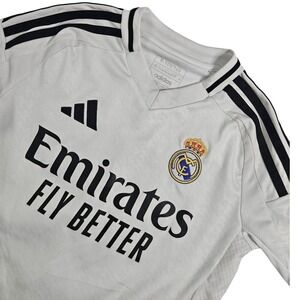 Adidas Real Madrid Mbappe 9 Home Jersey Kids White Black Soccer Shirt 9-10Y 140